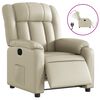 vidaXL Elektrické sklápacie kreslo krémové umelá koža