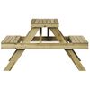 vidaXL Piknikový stôl 105x134x75 cm impregnovaná borovica