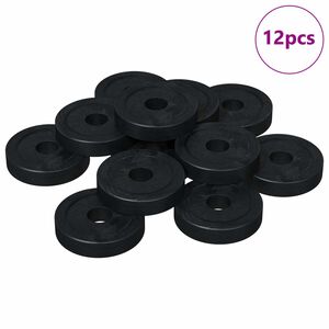 vidaXL vhodn&eacute; pre ploch&eacute; podložky 12 pcs Čierna &empty;15 x 3 mm