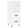 vidaXL Komoda biela 34,5x34x90 cm spracovan&eacute; drevo