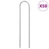 vidaXL Stanov&eacute; kol&iacute;ky v tvare U 50 ks 15x3,5 cm pozinkovan&aacute; oceľ