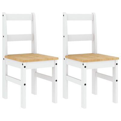 vidaXL Jedálenské stoličky 2 ks Panama biele 40x46x90cm borovic. masív