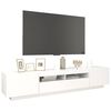 vidaXL TV skrinka s LED svetlami biela 200x35x40 cm
