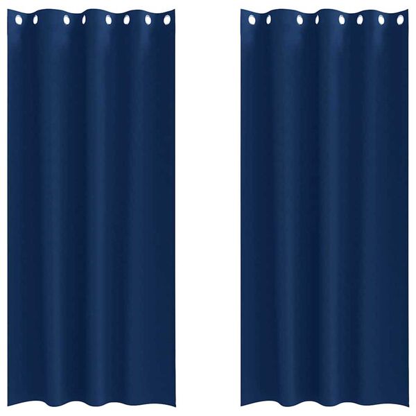 vidaXL Z&aacute;clony na zatemnenie s kr&uacute;žkami 2 pcs Tmavomodr&aacute; 260 x 140 cm