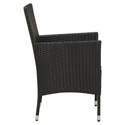 vidaXL Záhradné stoličky s podložkami 2 ks polyratan čierne