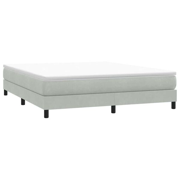 vidaXL Box Spring Posteľ bez matraca Svetlosivá 180x220 cm Zamat