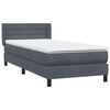 vidaXL Posteľn&yacute; r&aacute;m boxspring s matracom tmavosiv&yacute; 80x210 cm zamat