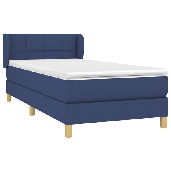 vidaXL Boxspring posteľ s matracom modr&aacute; 100x200 cm l&aacute;tka