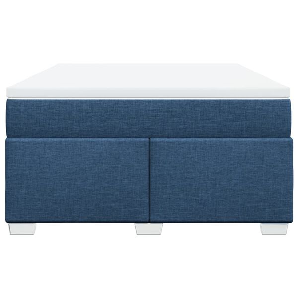 vidaXL Posteľný rám boxspring s matracom modrý 140x200 cm látka