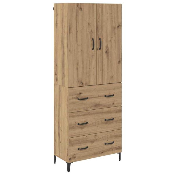 vidaXL Highboard Remeseln&yacute; dub 69,5 x 34 x 180 cm Kompozitn&eacute; drevo