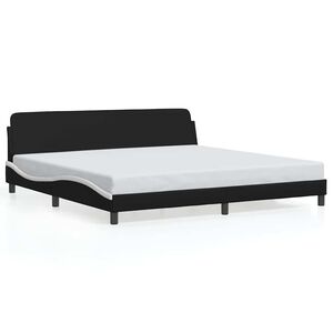 vidaXL R&aacute;m postele Dover čierno-biely 200x200 cm umel&aacute; koža