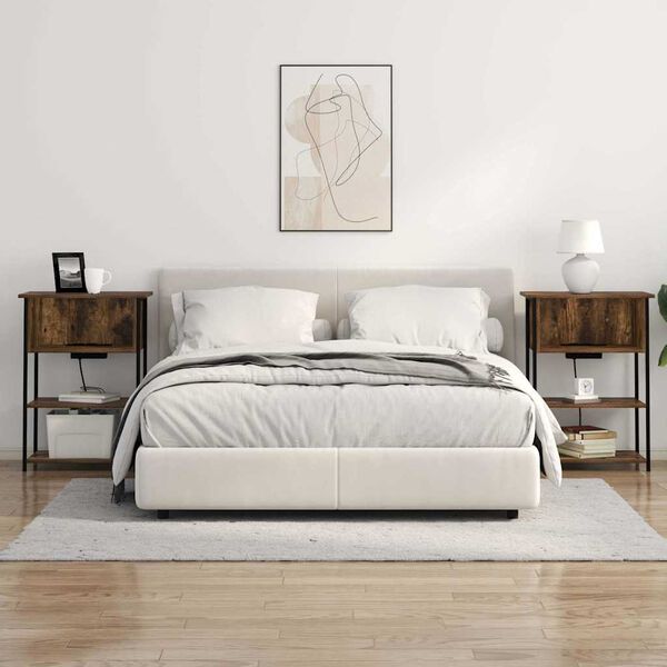 vidaXL Nočn&yacute; stol&iacute;k Dymov&aacute; dub 55 x 31 x 76 cm Kompozitn&eacute; drevo