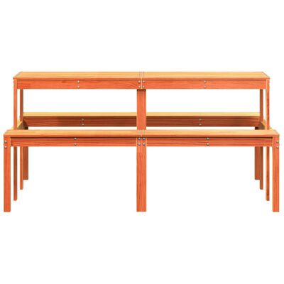vidaXL Piknikový stôl voskový hnedý 160x134x75 cm borovicový masív