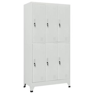 vidaXL Oceľov&aacute; &scaron;atňov&aacute; skrinka so 6 priehradkami, 90x45x180 cm, &scaron;ed&aacute;