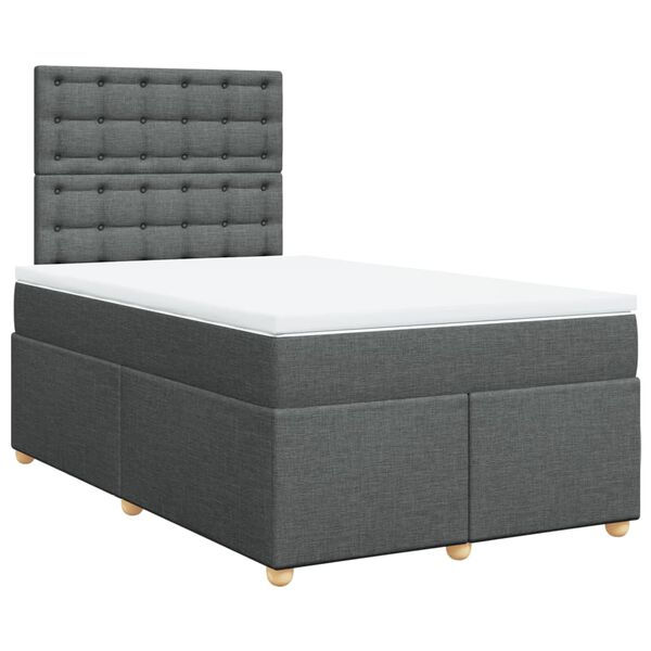 vidaXL Boxspring posteľ s matracom tmavosiv&yacute; 120x200 cm l&aacute;tka