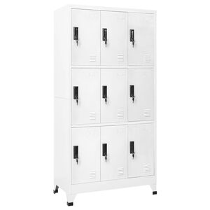 vidaXL Uzamykacia skriňa biela 90x45x180 cm oceľov&aacute;