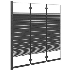 vidaXL Skladac&iacute; sprchov&yacute; k&uacute;t 3 panely 130x130 cm ESG čierny
