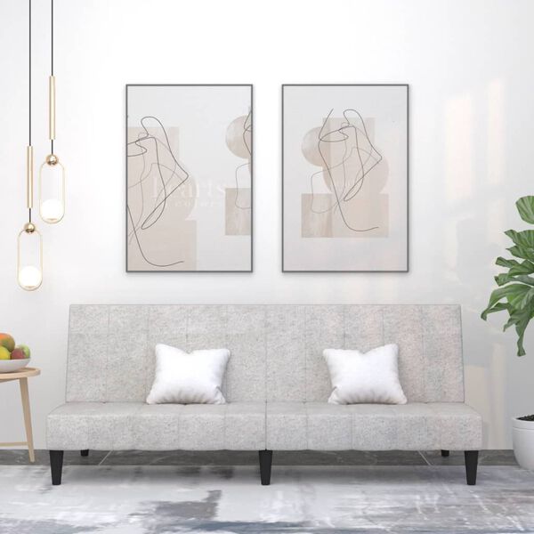 vidaXL 2-miestna rozkladacia pohovka bledosiv&aacute; tkanina z mikrovl&aacute;kna