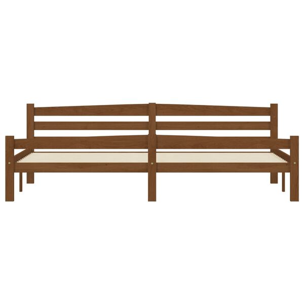vidaXL Posteľný rám 2 zásuvky medovo-hnedý masívna borovica 200x200 cm