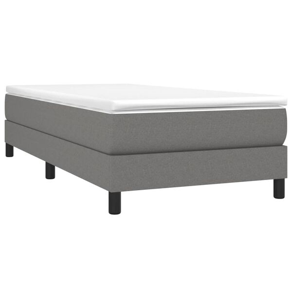 vidaXL Boxspring posteľ s matracom tmavosivá 90x200 cm látka