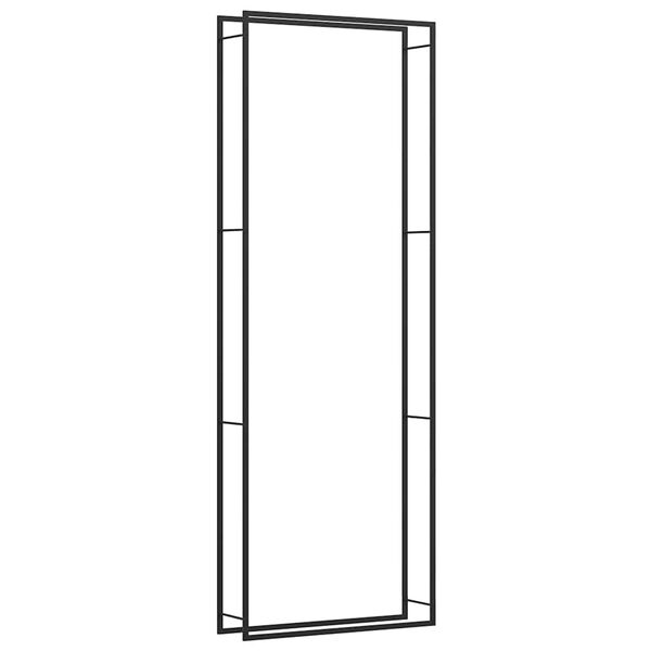 vidaXL Stojan na krbov&eacute; drevo matn&yacute; čierny 110x28x312 cm oceľ