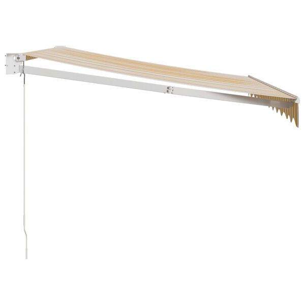 vidaXL Zaťahovacia mark&iacute;za žlt&aacute; a biela 3,5x2,5 m l&aacute;tka a hlin&iacute;k