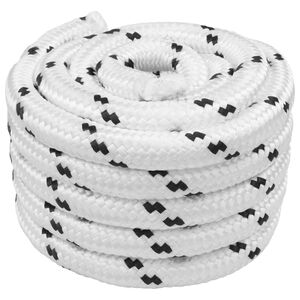 vidaXL Lano na čln 2.5 mm 50 m Biela Polyester