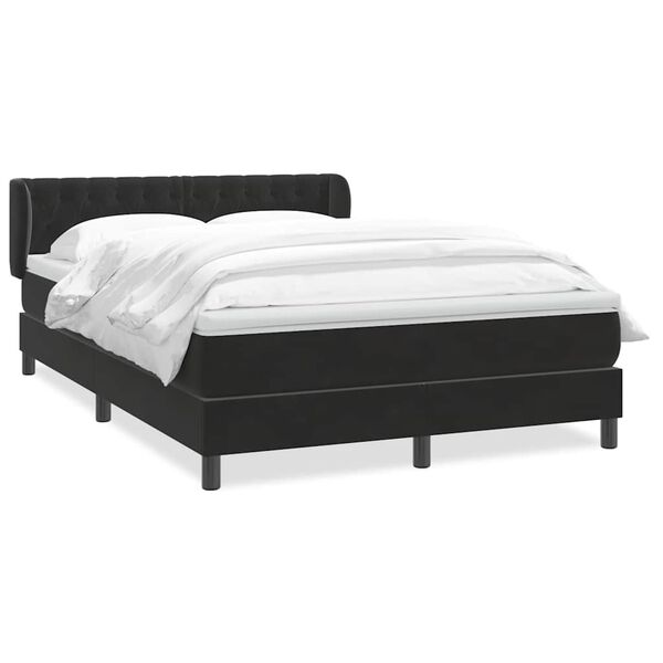 vidaXL Posteľn&yacute; r&aacute;m boxspring s matracom čierny 160x210 cm zamat
