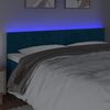 vidaXL Čelo postele s LED tmavomodr&eacute; 160x5x78/88 cm zamat