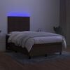 vidaXL Boxspring posteľ s matracom a LED tmavohned&aacute; 120x190 cm l&aacute;tka