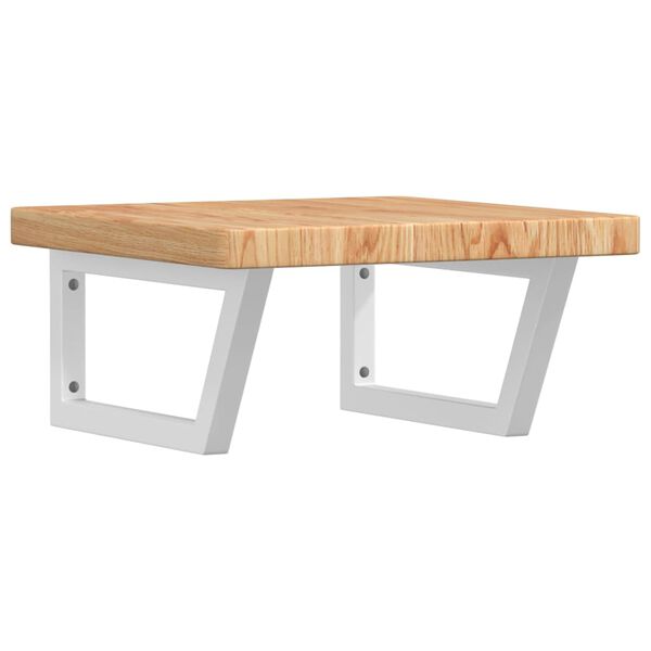 vidaXL Polica pod um&yacute;vadlo, n&aacute;stenn&aacute;, oceľ a dubov&yacute; mas&iacute;v