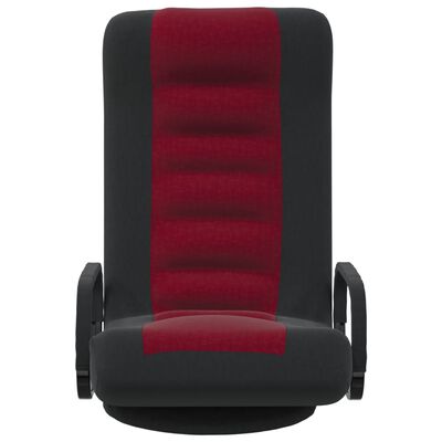 vidaXL Otočná podlahová stolička čierna a vínovo-červená látka
