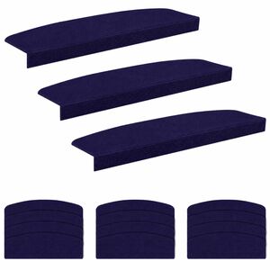 vidaXL N&aacute;&scaron;ľapy na schody 15 ks 65 x 21 x 4 cm Modr&aacute; Polyester