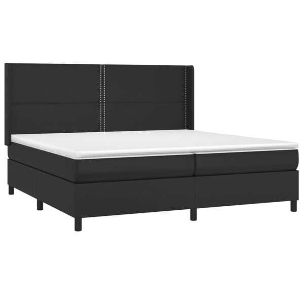 vidaXL Boxspring posteľ s matracom čierna 200x200 cm umelá koža