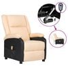 vidaXL Elektrické masážne kreslo, krémové, umelá koža a látka