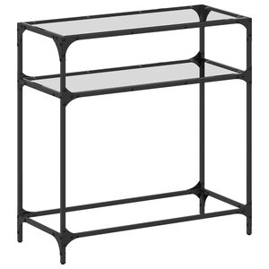 vidaXL Konferenčn&yacute; stol&iacute;k priehľadn&aacute; sklenen&aacute; doska 80x35x81 cm oceľ