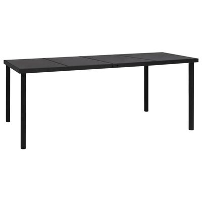 vidaXL Záhradný stôl 190x90x74 cm čierny oceľ