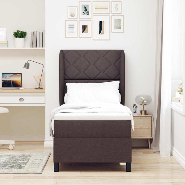 vidaXL Posteľ s pružinov&yacute;m r&aacute;mom Tmavo hned&aacute; 80 x 200 cm l&aacute;tka