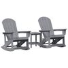 vidaXL Z&aacute;hradn&yacute; lounge set 3 pcs Svetlosiv&aacute; HDPE