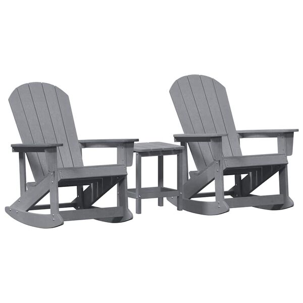 vidaXL Z&aacute;hradn&yacute; lounge set 3 pcs Svetlosiv&aacute; HDPE