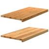 vidaXL Okenn&yacute; parapet 2 ks svetlohned&aacute; 80x40x2 cm dubov&yacute; mas&iacute;v
