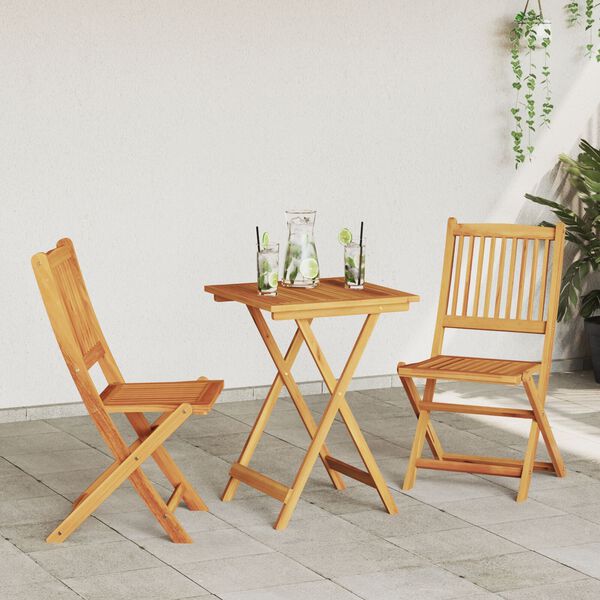 vidaXL Záhradný bistro set 3 pcs Hnedá akáciový masív