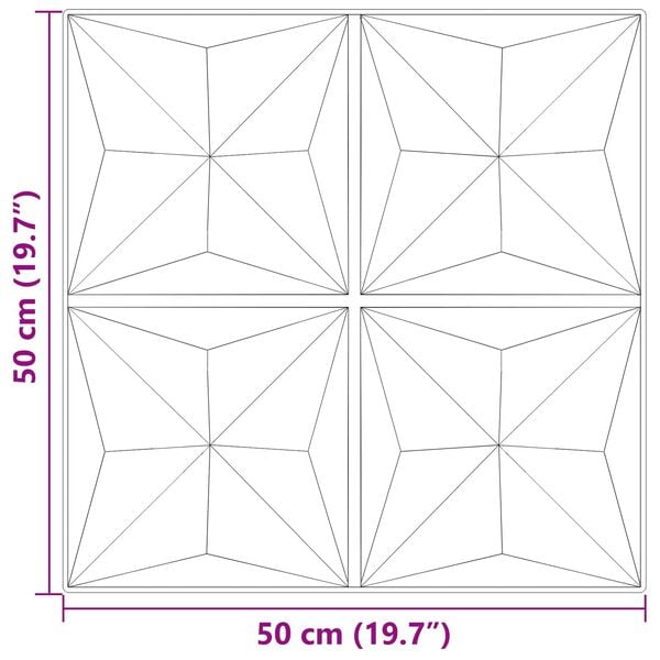 vidaXL N&aacute;stenn&eacute; panely 24 pcs Origami Beton 50 x 50 cm XPS Pena