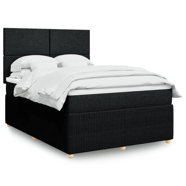 vidaXL Boxspring posteľ s matracom čierny 140x190 cm l&aacute;tka