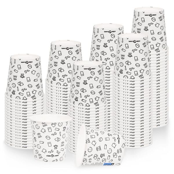 vidaXL K&aacute;vov&eacute; papierov&eacute; poh&aacute;re 120 ml 100 ks bielo-čierne