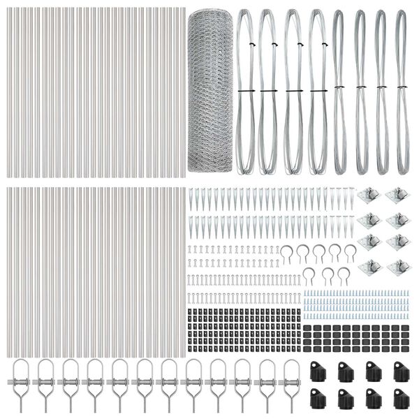 vidaXL Stĺp na plot. Strieborn&aacute; 100 x 1 m (25 mm sieť) Oceľ