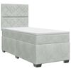 vidaXL Posteľ boxspring s matracom Svetlosiv&aacute; Jednoduch&yacute; Zamat