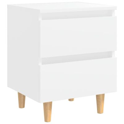 vidaXL Nočný stolík s nohami z borovicového dreva biely 40x35x50 cm
