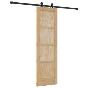 vidaXL Posuvn&eacute; dvere Pr&iacute;rodn&aacute; a čierna 61 x 198,5 cm Borovicov&yacute; mas&iacute;v