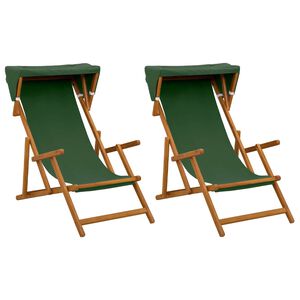vidaXL Leh&aacute;tko 2 pcs 3 Poloha Mas&iacute;vne eukalyptov&eacute; drevo Zelen&aacute;